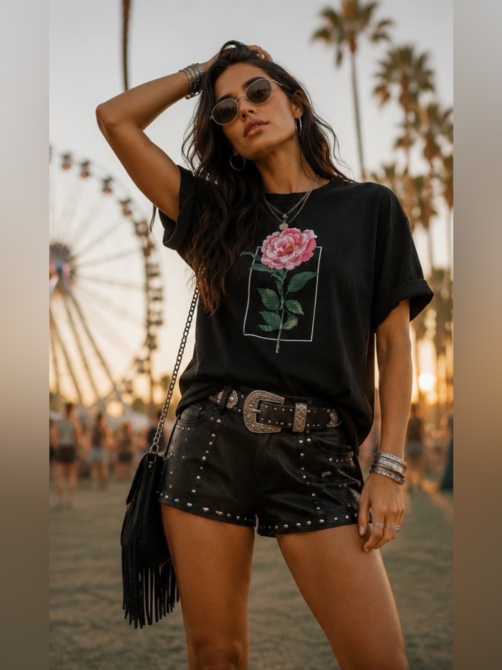 SHAWN MENDES X H&M 2019 The Tour Rose Graphic Tee Sz M Concert Merch Band Fan - Picture 16 of 16
